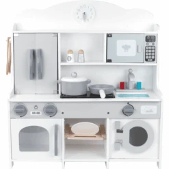 Bino Kinderküche Mit Waschmaschine Und Zubehör, Weiß
