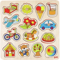 Goki Steckpuzzle Schaukelpferd, Ball,..., 14 Teile