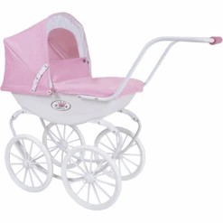 Knorr Toys® Puppenwagen Classic - Pram Rosa/weiß