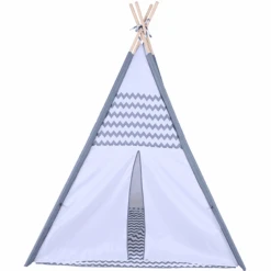 Knorr Toys® Tipi Zickzack, Grau/ Weiß