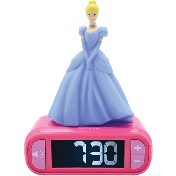 LEXIBOOK Disney Prinzessin Wecker Mit 3D Nachtlicht-Figur