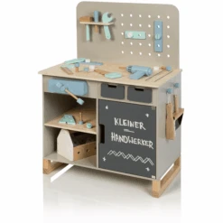 MUSTERKIND® Werkbank Fagus, Warmgrau/natur